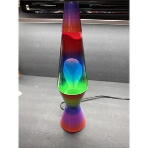 LAVA Brand 14.5" 20 oz Color Max Rainbow Lava Lamp White Lava
